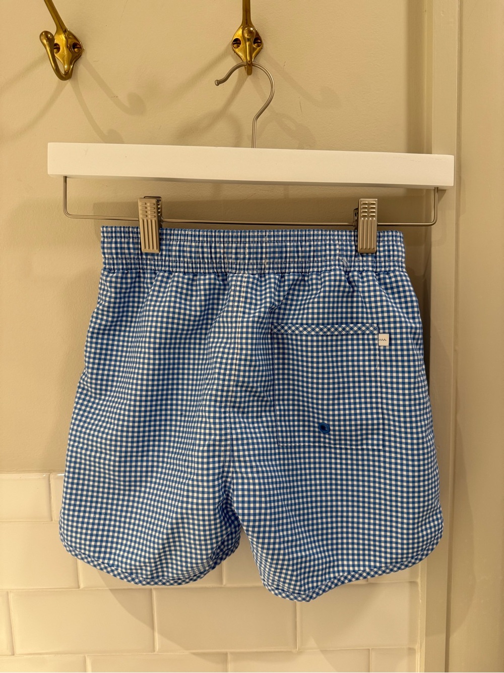 Minnow. Boys Sky Blue Gingham Boardie. 9/10. - Picture 2 of 2